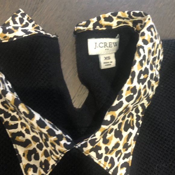 XS J Crew Leopard Collar Sweater - Picture 2 of 2
